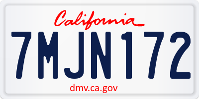 CA license plate 7MJN172