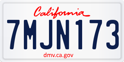 CA license plate 7MJN173