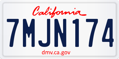 CA license plate 7MJN174