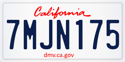 CA license plate 7MJN175