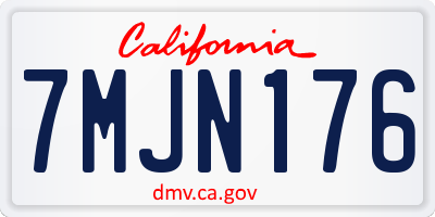 CA license plate 7MJN176