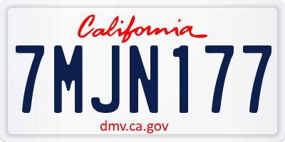 CA license plate 7MJN177