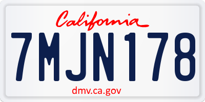 CA license plate 7MJN178