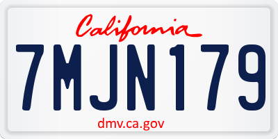 CA license plate 7MJN179