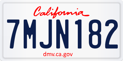 CA license plate 7MJN182