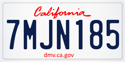 CA license plate 7MJN185