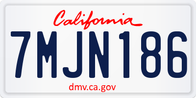 CA license plate 7MJN186