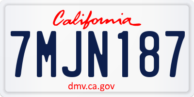 CA license plate 7MJN187