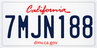 CA license plate 7MJN188