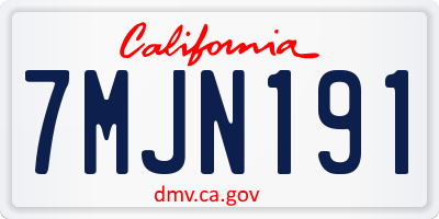 CA license plate 7MJN191