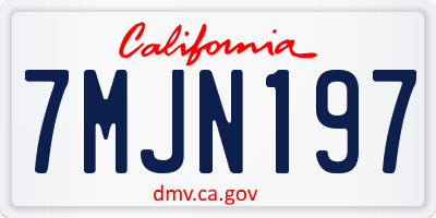 CA license plate 7MJN197