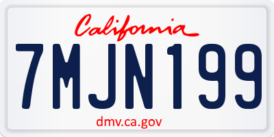 CA license plate 7MJN199