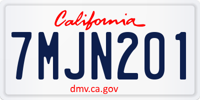 CA license plate 7MJN201