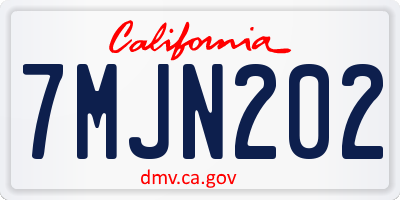 CA license plate 7MJN202