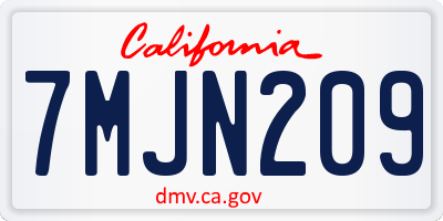 CA license plate 7MJN209