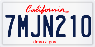 CA license plate 7MJN210