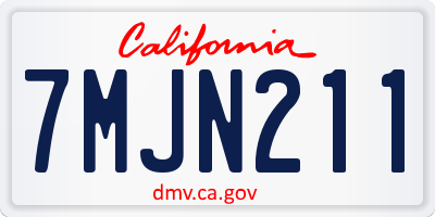 CA license plate 7MJN211