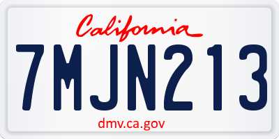 CA license plate 7MJN213