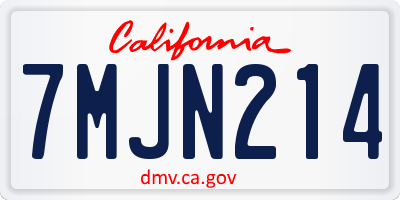 CA license plate 7MJN214