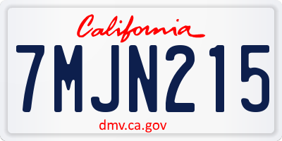 CA license plate 7MJN215