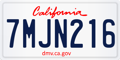 CA license plate 7MJN216