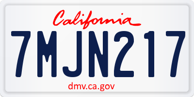 CA license plate 7MJN217