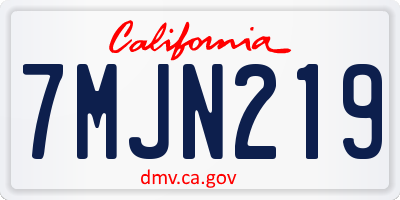 CA license plate 7MJN219