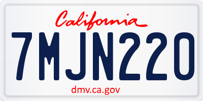 CA license plate 7MJN220