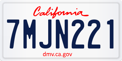 CA license plate 7MJN221