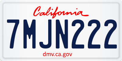 CA license plate 7MJN222