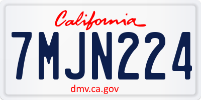 CA license plate 7MJN224