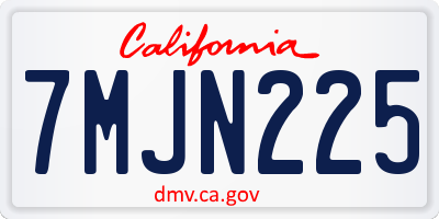 CA license plate 7MJN225