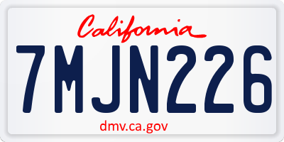 CA license plate 7MJN226