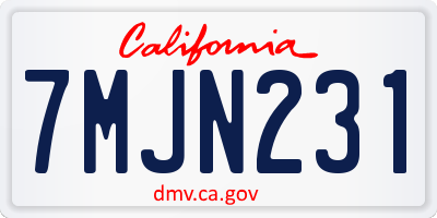 CA license plate 7MJN231