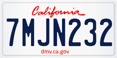 CA license plate 7MJN232