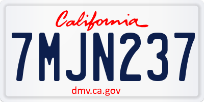 CA license plate 7MJN237