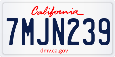 CA license plate 7MJN239