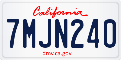 CA license plate 7MJN240