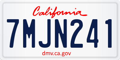 CA license plate 7MJN241