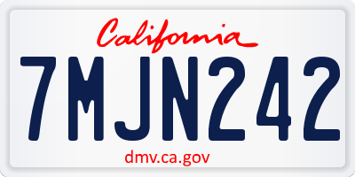 CA license plate 7MJN242