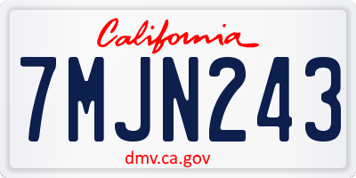 CA license plate 7MJN243