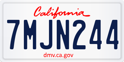 CA license plate 7MJN244