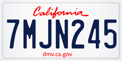 CA license plate 7MJN245