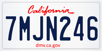 CA license plate 7MJN246