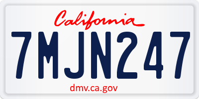 CA license plate 7MJN247