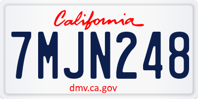 CA license plate 7MJN248