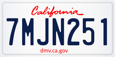 CA license plate 7MJN251