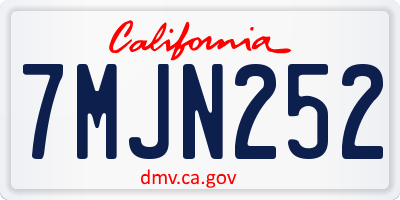 CA license plate 7MJN252