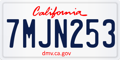 CA license plate 7MJN253