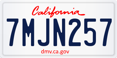 CA license plate 7MJN257